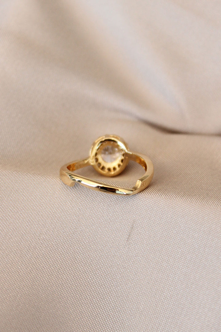 EBJ Gold Color Single Stone Adjustable Metal Ring - Mestre
