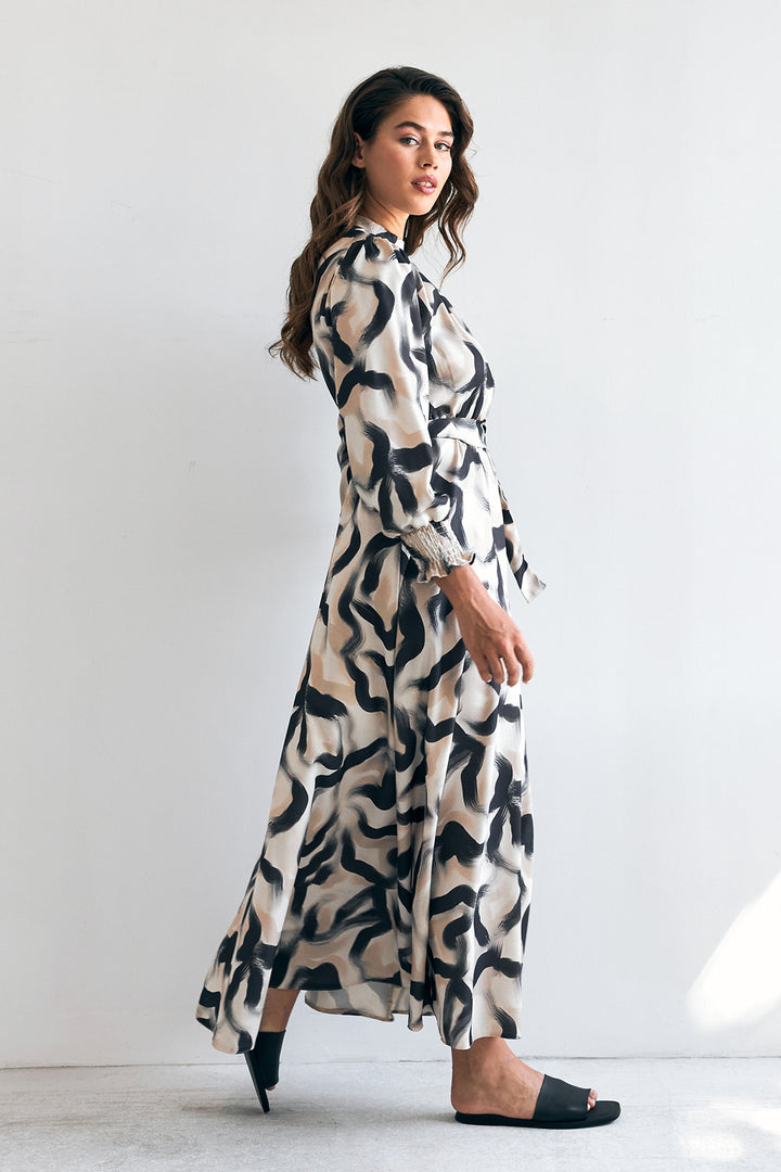 ZRF Women Soft Patterned Dress - Black - Hicksville