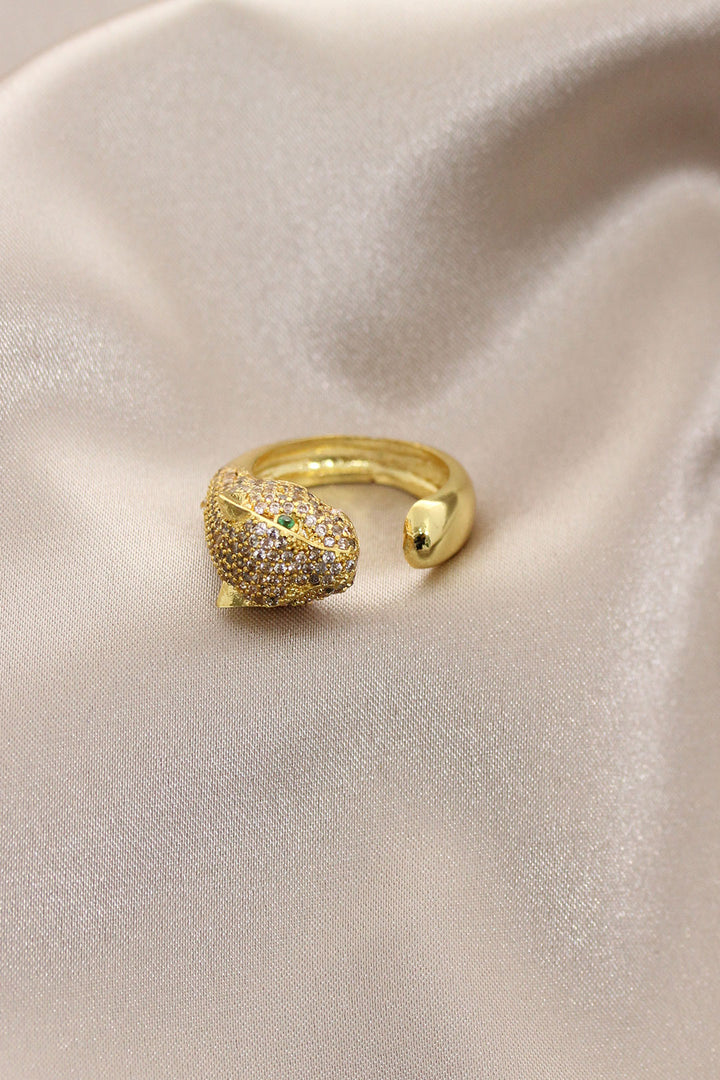 EBJ New Season Gold Color Stone Green Eyed Tiger Ring - Chur