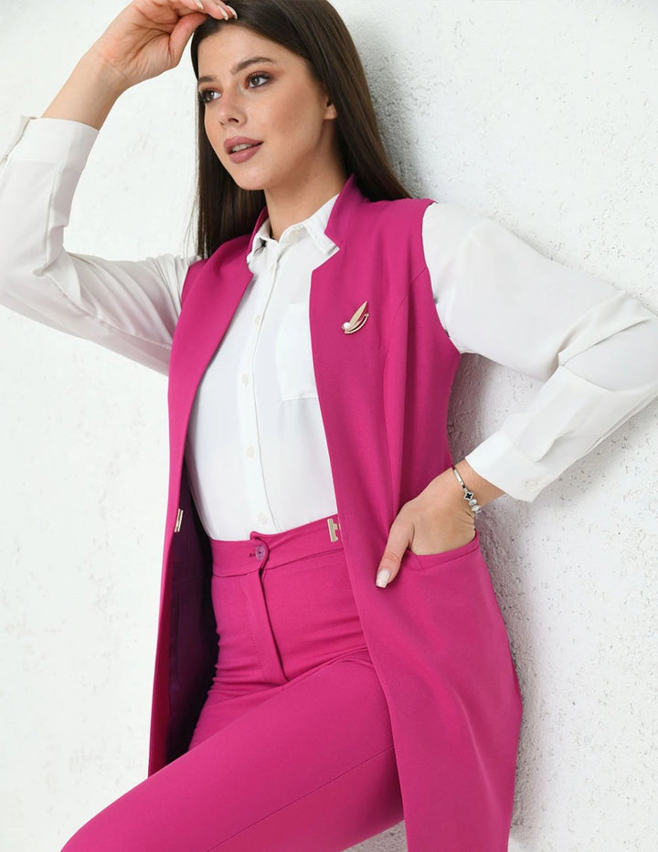 NDL Women Agraf Detail صدرية بدلة نسائية فوشيا - Paracho de Verduzco