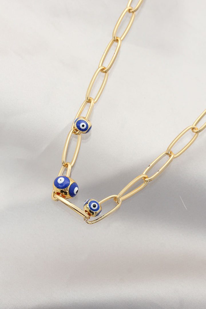 EBJ Gold Chain Necklace with Multiple Evil Eye Bead Designs - Royal Oak