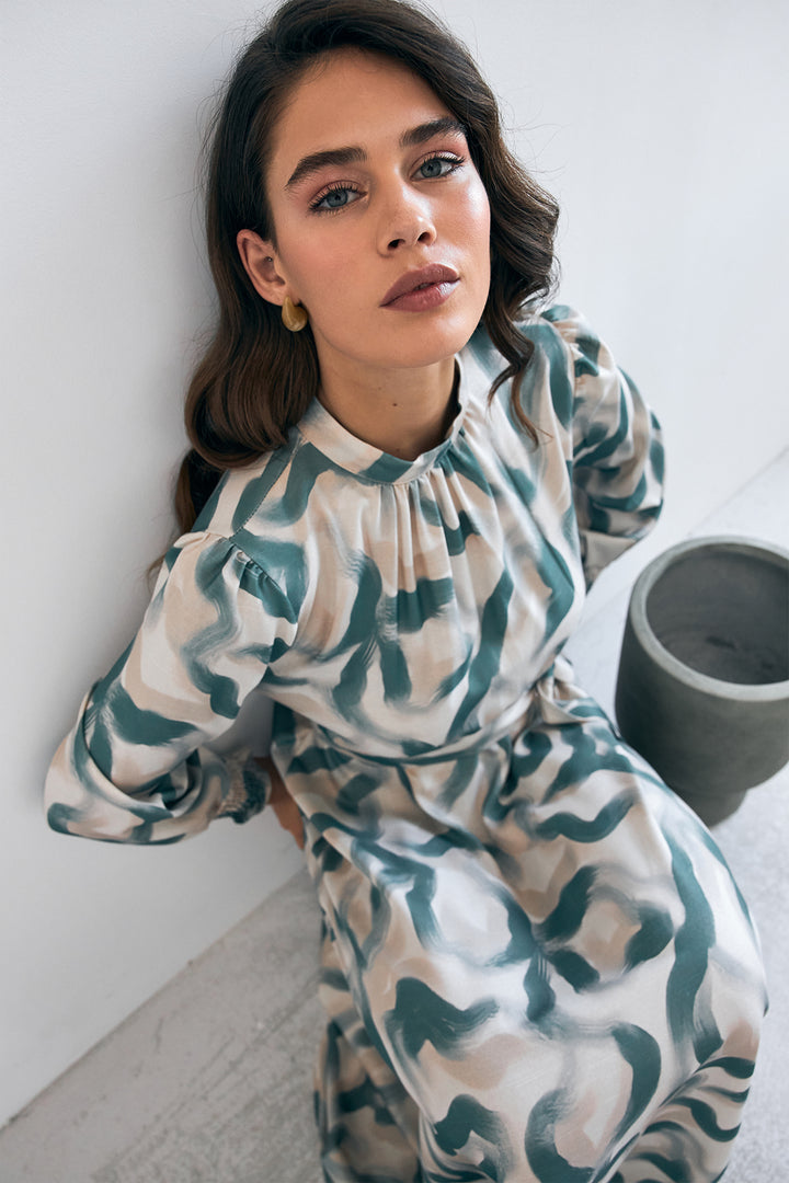 ZRF Women Soft Patterned Dress - Mint - Versailles