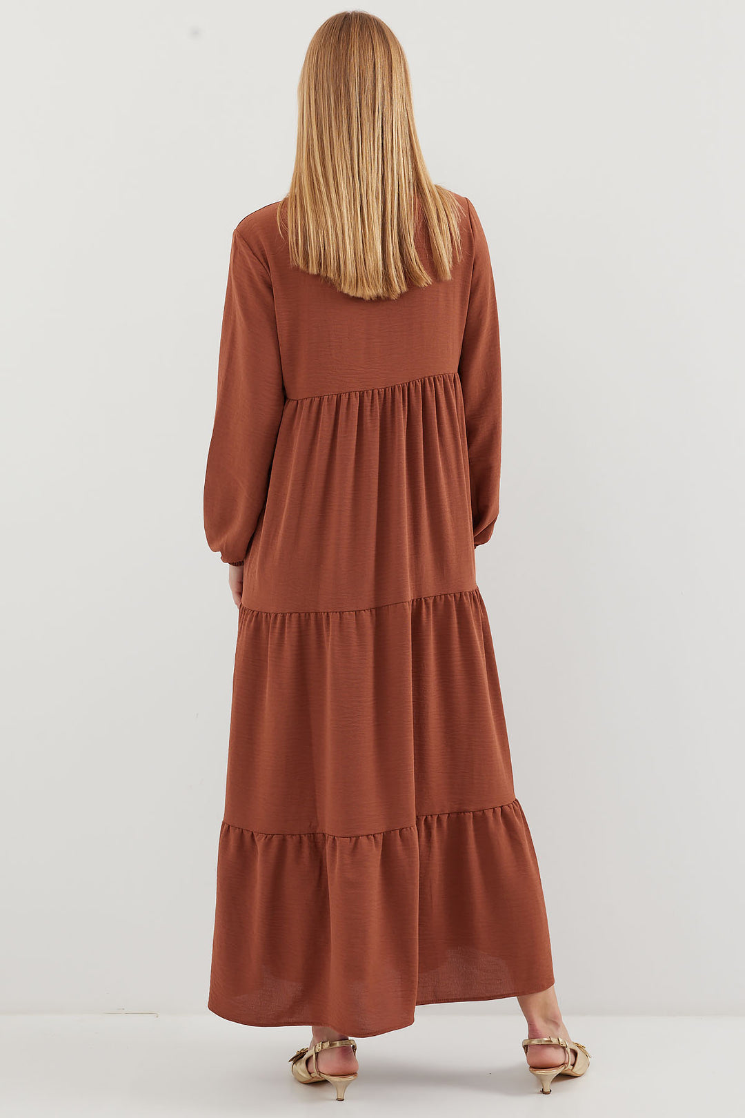 BGD Women Necklace Tied Hijab Dress - A. Brick - Progreso