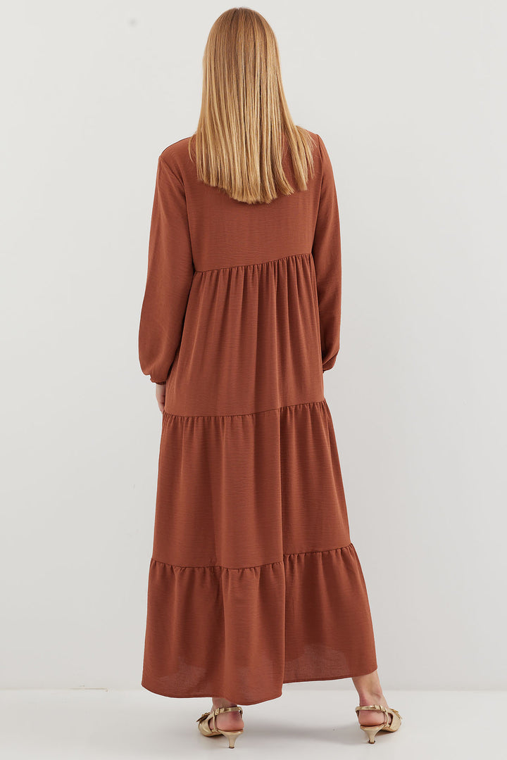 BGD Women Necklace Tied Hijab Dress - A. Brick - Progreso