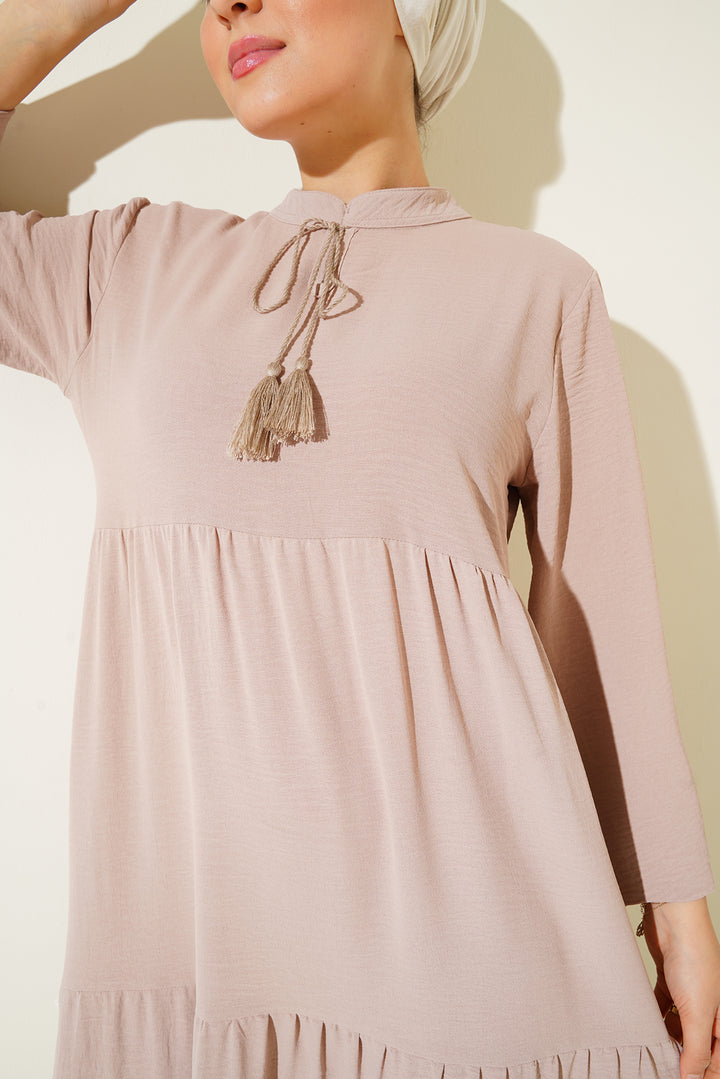 BGD Women Necklace Tied Hijab Dress - C. Beige - Pittsfield