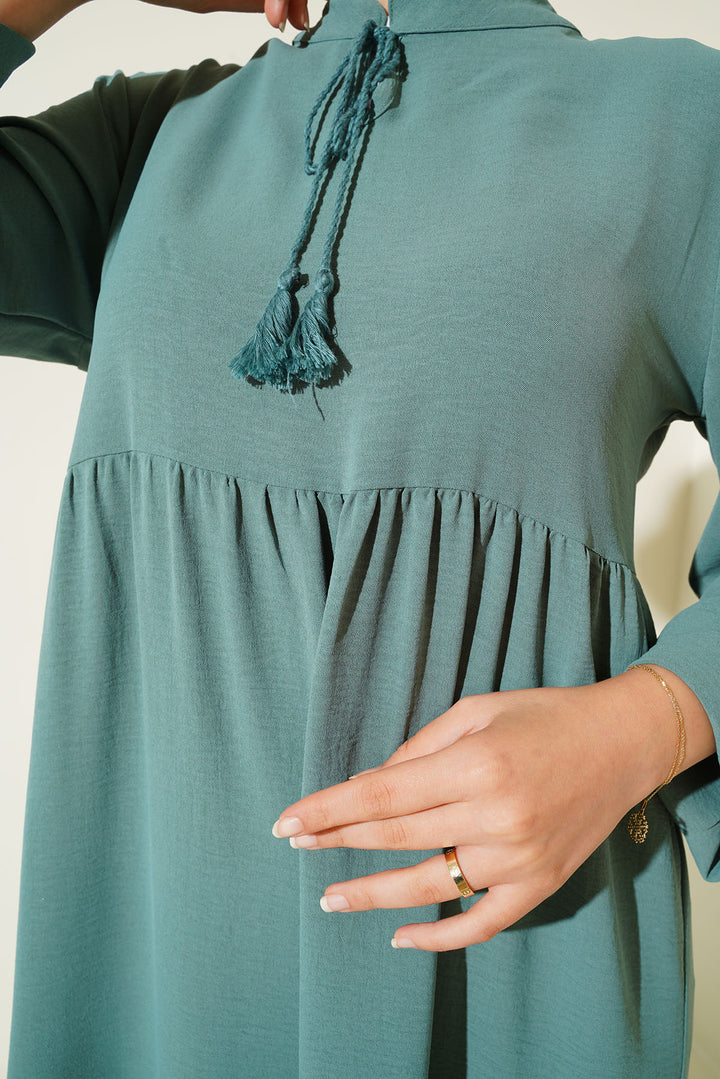 BGD Women Necklace Tied Hijab Dress - D. Mint - Zaandam