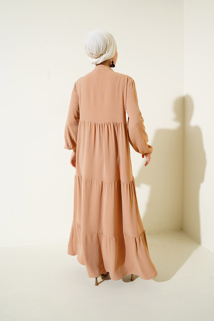 BGD Women Necklace Tied Hijab Dress - Dark Mink - Covina