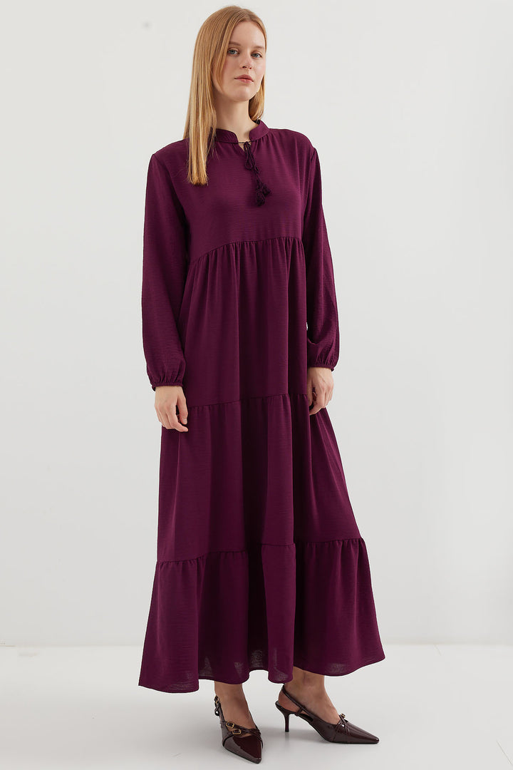 BGD Women Necklace Tied Hijab Dress - Purple - Salt Lake City