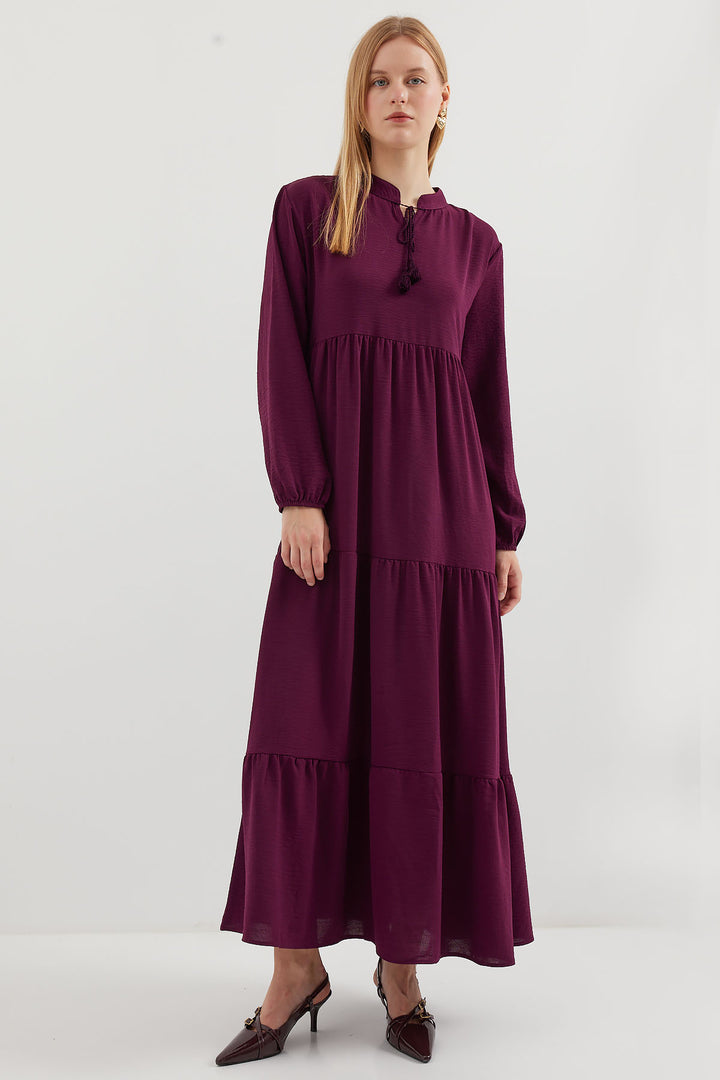 BGD Women Necklace Tied Hijab Dress - Purple - Salt Lake City