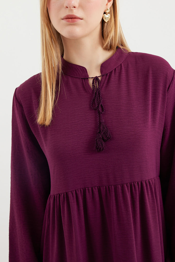 BGD Women Necklace Tied Hijab Dress - Purple - Salt Lake City