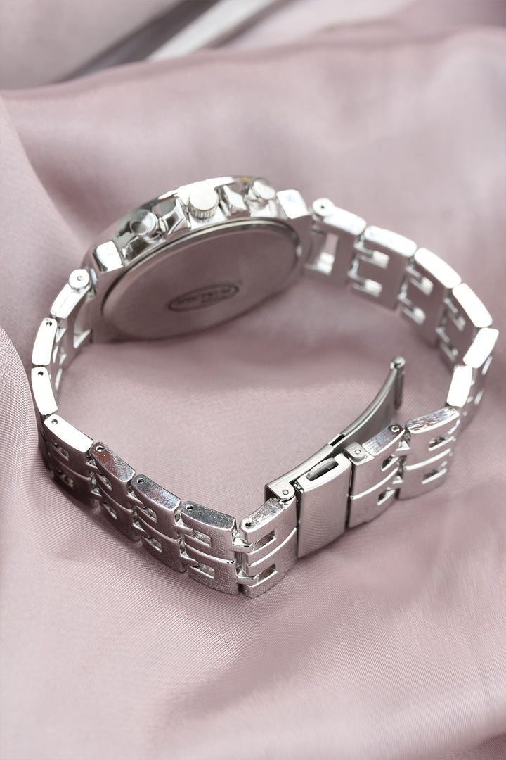 EBJ Women's Watch with Silver Metal Strap, Zircon Stone Case Design - Tala