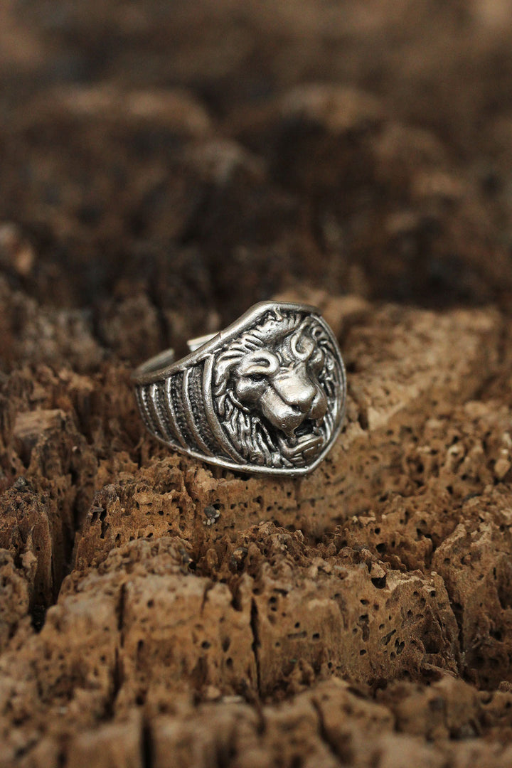 EBJ Adjustable Lion Design Men's Ring - Alafaya