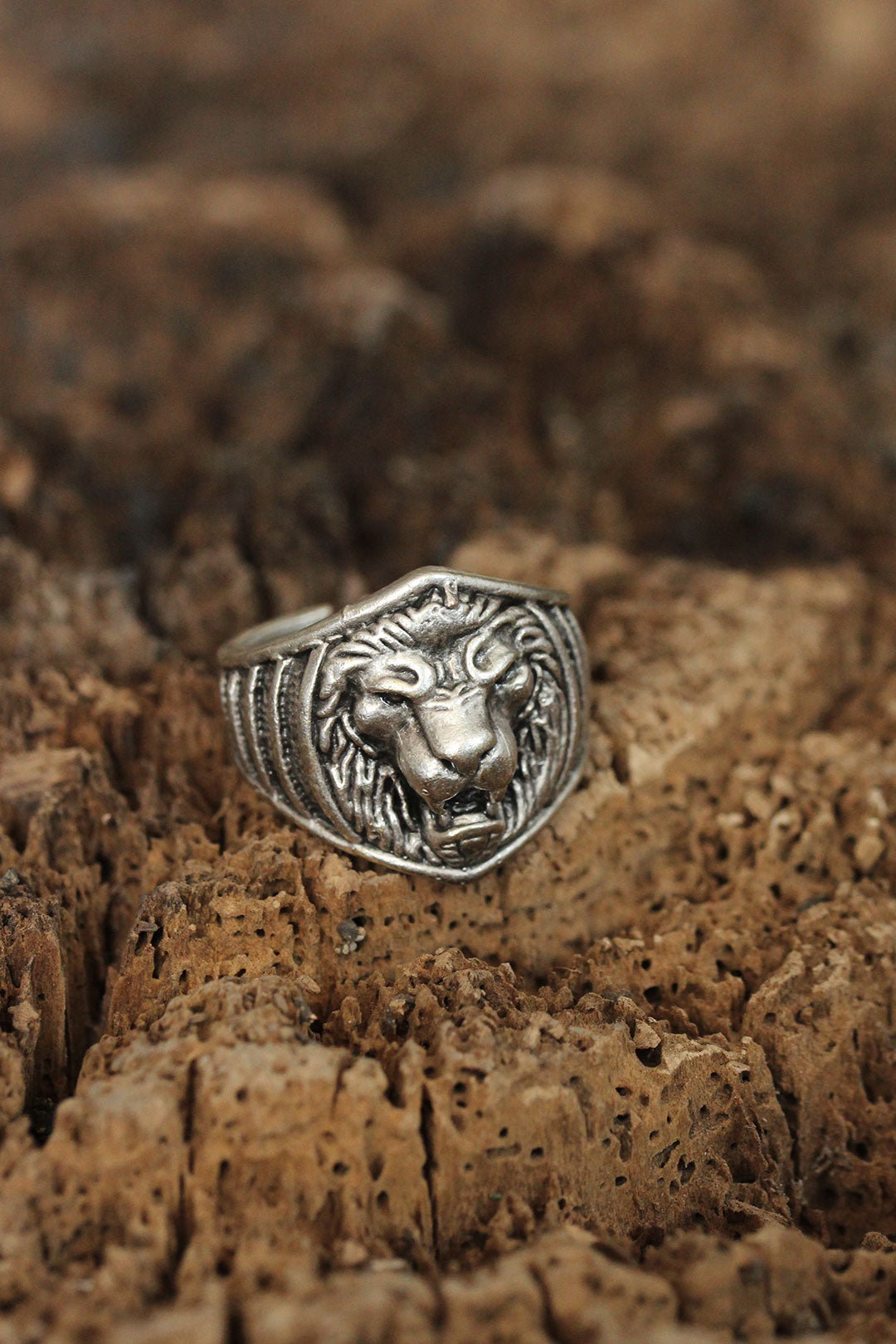 EBJ Adjustable Lion Design Men's Ring - Alafaya