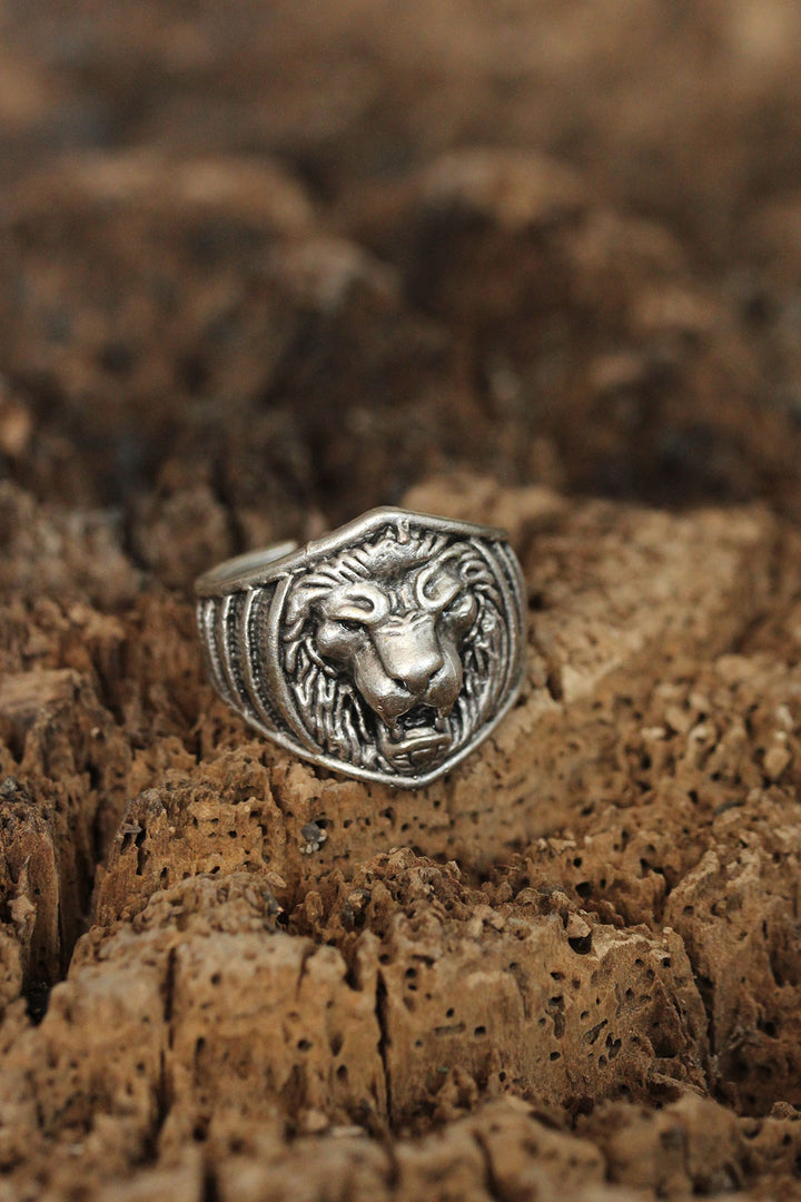 EBJ Adjustable Lion Design Men's Ring - Alafaya