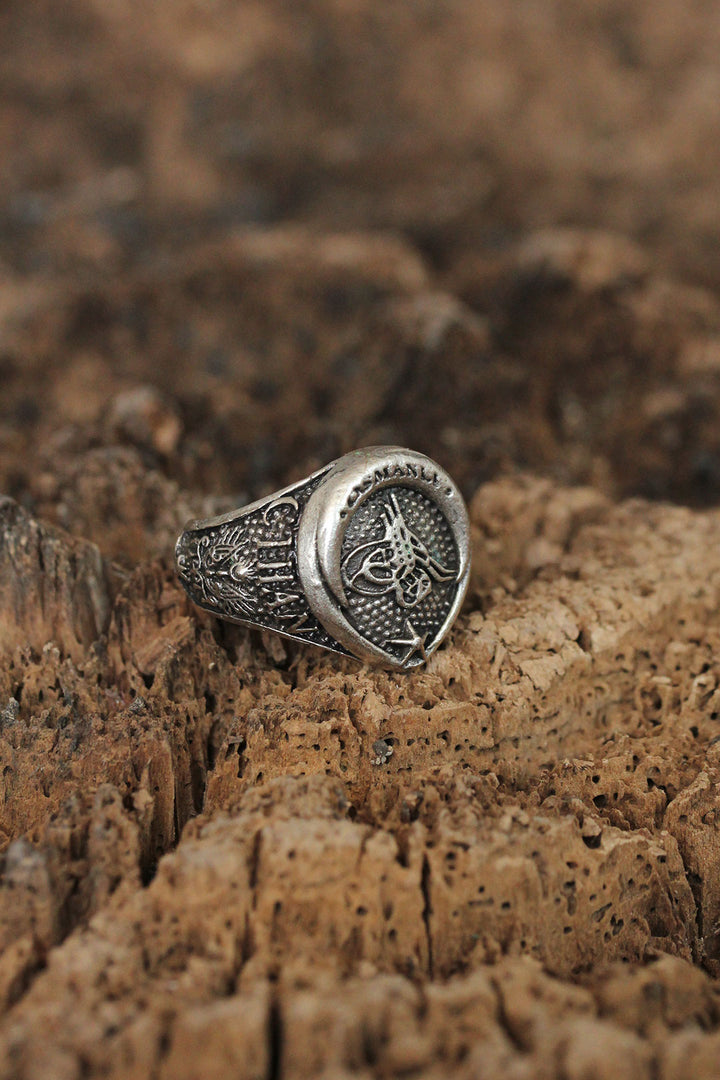EBJ Adjustable Tughra Design Cihan Inscribed Men's Ring - Pleasant Grove
