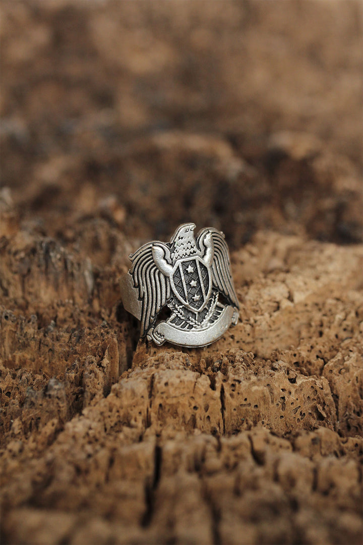 EBJ Adjustable Seljuk Eagle Coat of Arms Men's Ring - Palaiseau