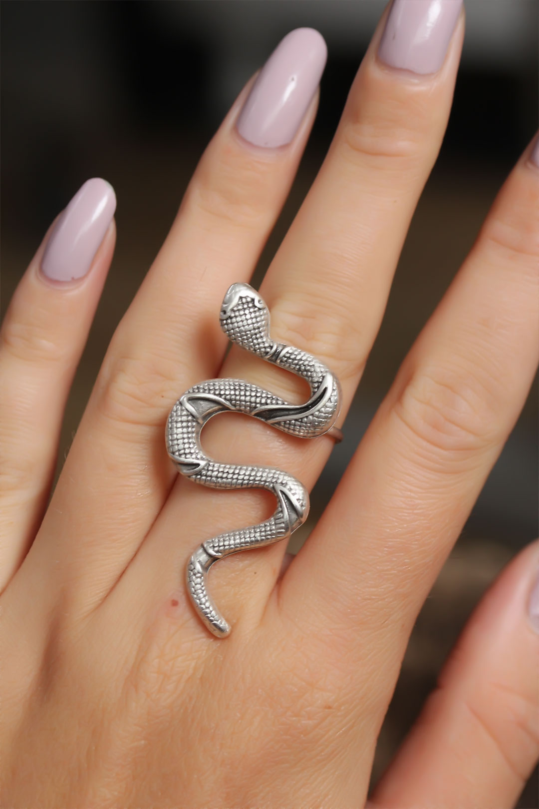 EBJ Adjustable Women's Ring with Authentic Snake Design - Orangetown