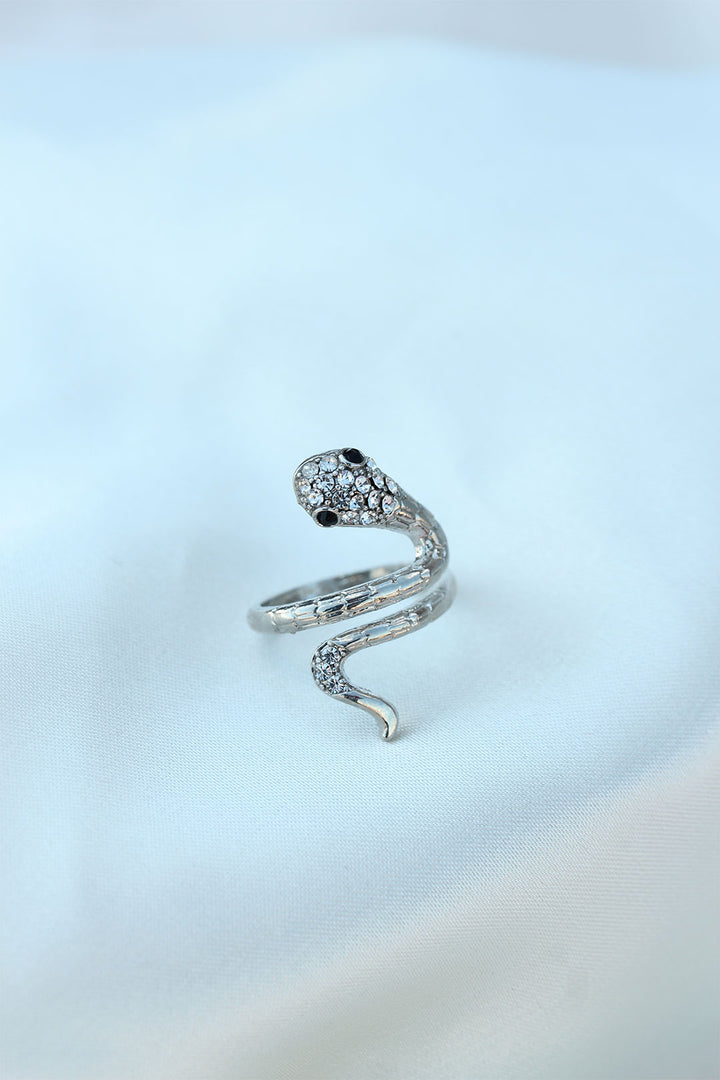 EBJ Silver Metal Adjustable Stone Snake Model Ring - Watsonville