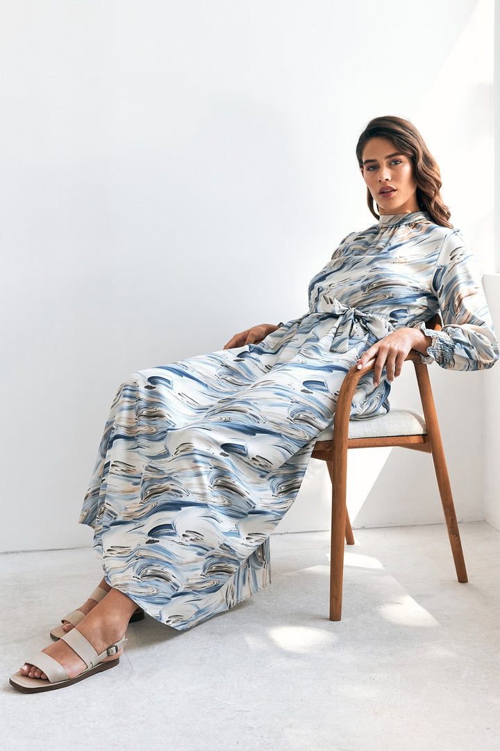 ZRF Women Aura Patterned Dress - Indigo - Ternopil