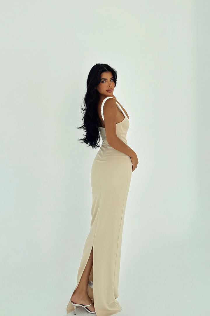 EYY Women Beige Cordelia Long Dress - Bielefeld