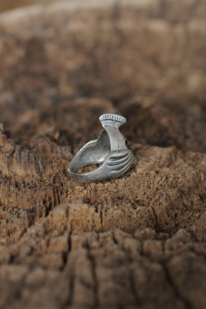 EBJ Adjustable Helmet Skull Designed Men's Ring - Morelia