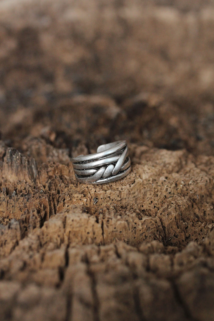 EBJ Adjustable Thorn Wire Design Men's Ring - Strood