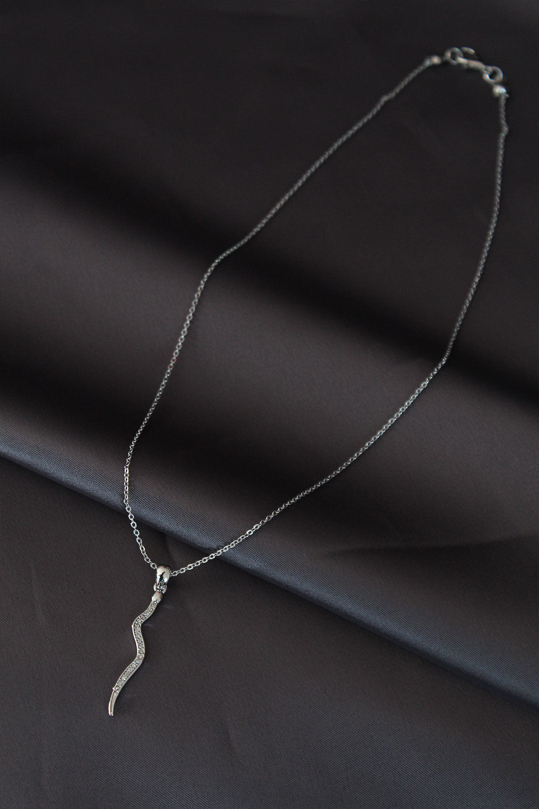 EBJ Silver Color Metal Lightning Necklace with Zircon Stone - Roquetas de Mar