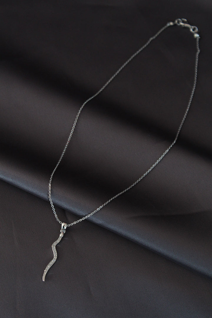EBJ Silver Color Metal Lightning Necklace with Zircon Stone - Roquetas de Mar