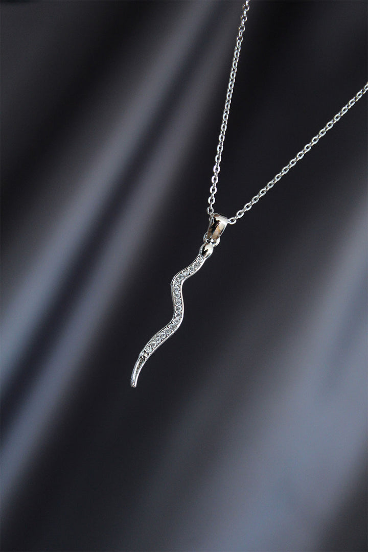 EBJ Silver Color Metal Lightning Necklace with Zircon Stone - Roquetas de Mar