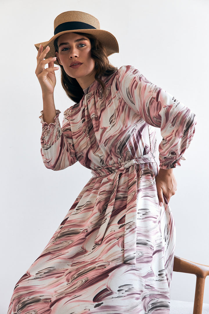 ZRF Women Aura Patterned Dress - Rose Pink - East Providence
