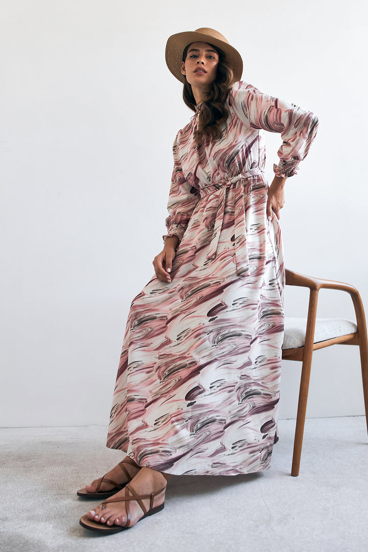 ZRF Women Aura Patterned Dress - Rose Pink - East Providence
