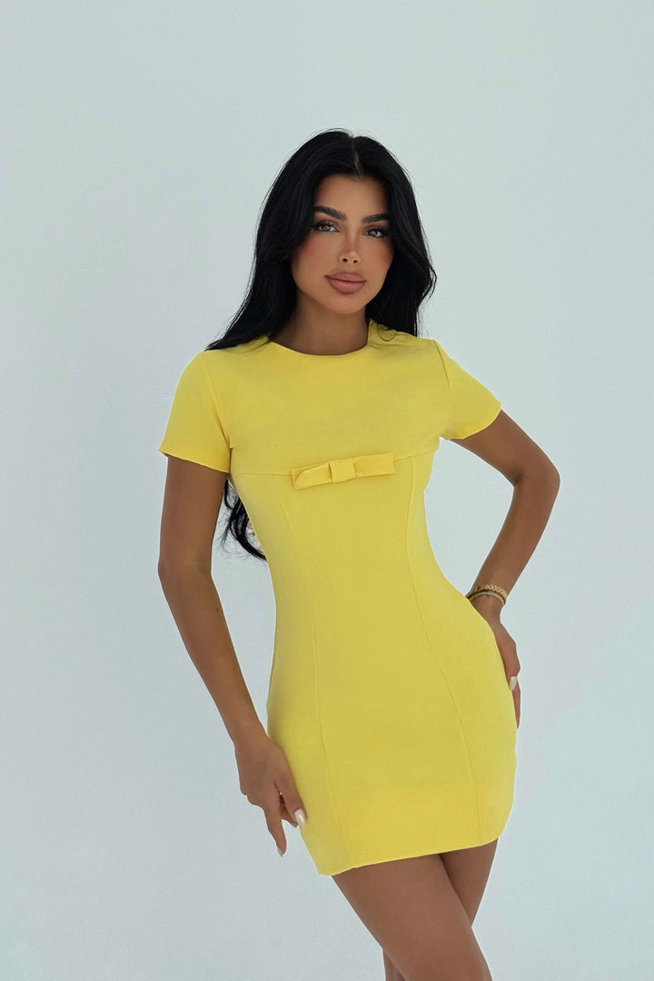EYY Women Sarı Kurdele Detaylı Mini Elbise - Mulhouse