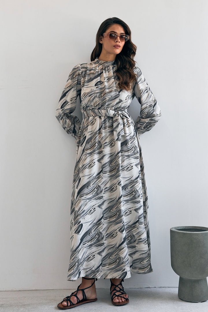 ZRF Women Aura Patterned Dress - Gray - Regensburg
