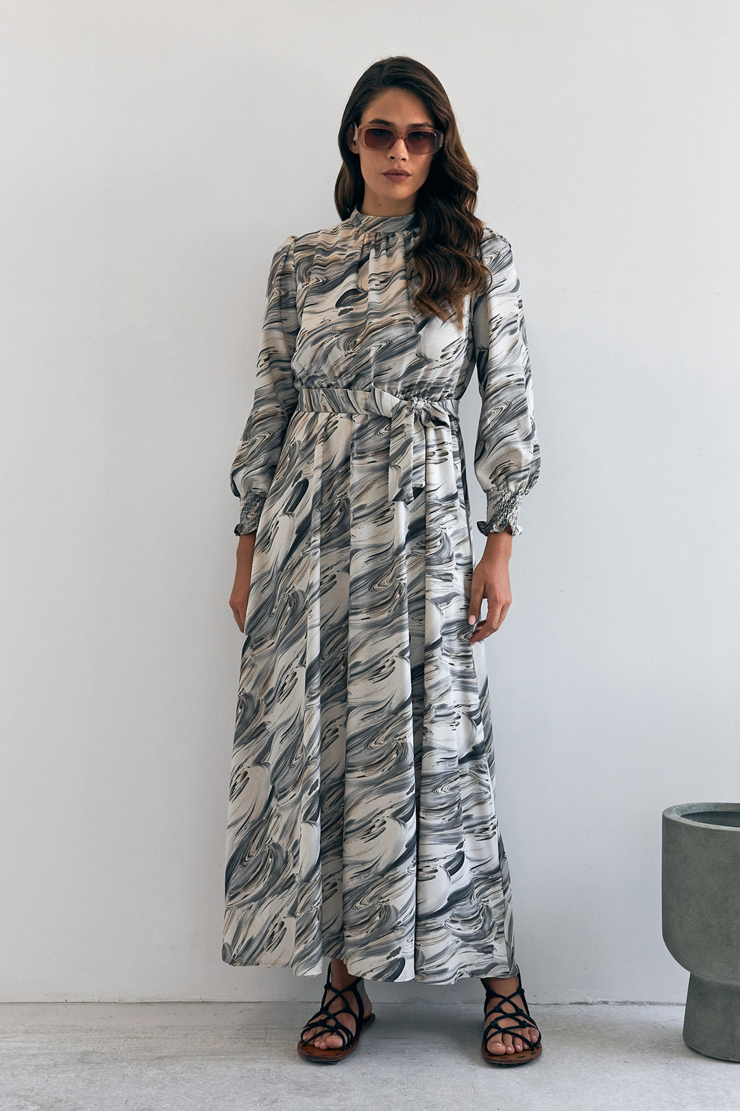 ZRF Women Aura Patterned Dress - Gray - Regensburg