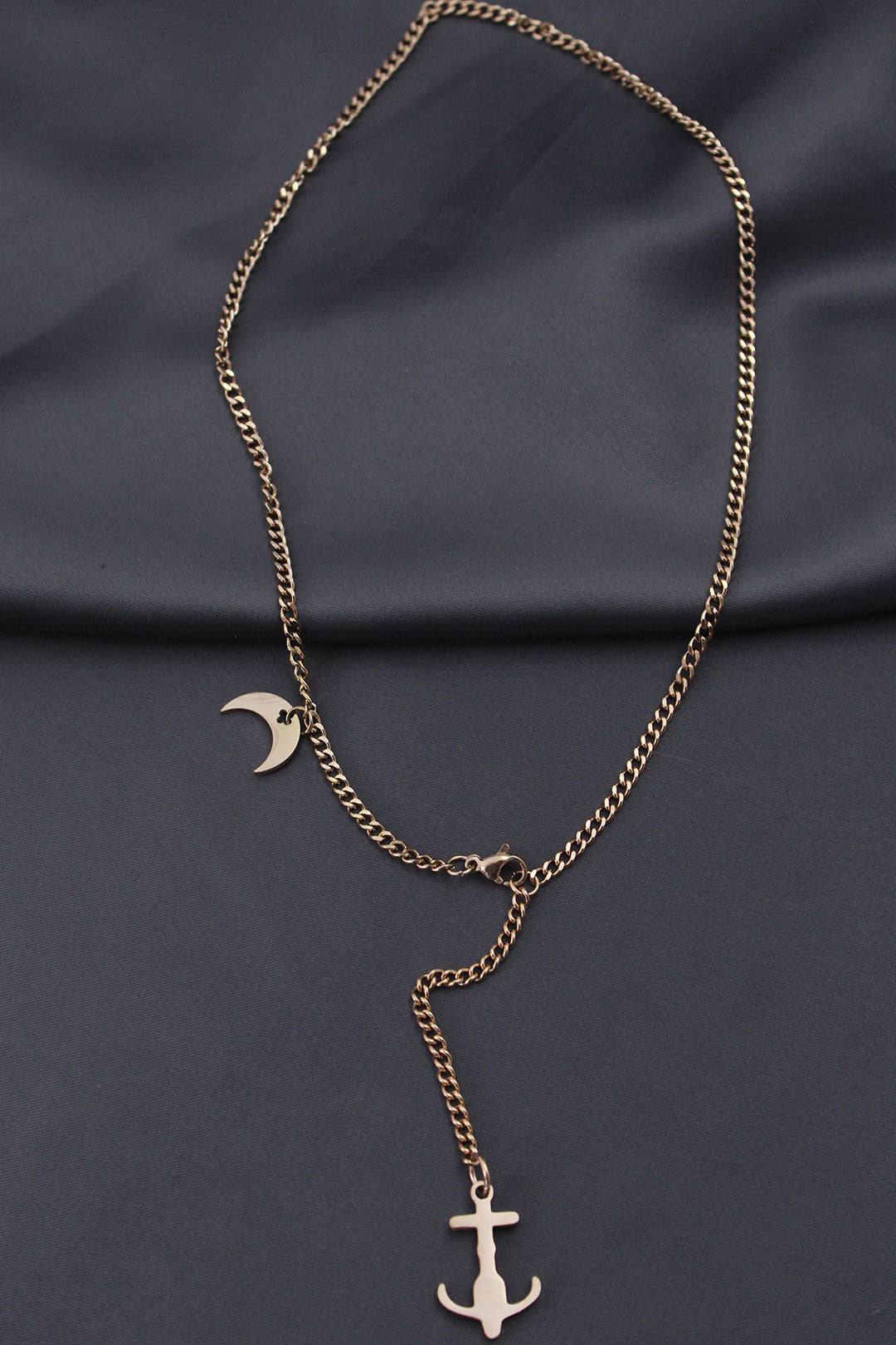 EBJ Steel Rose Color Anchor Designed Women's Necklace - Ulm