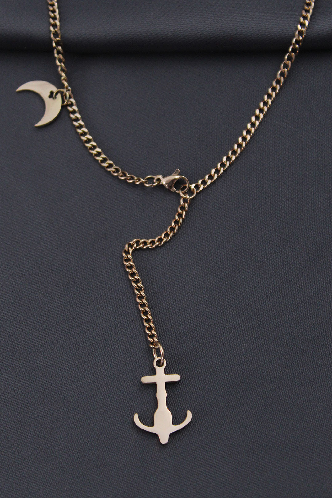 EBJ Steel Rose Color Anchor Designed Women's Necklace - Ulm