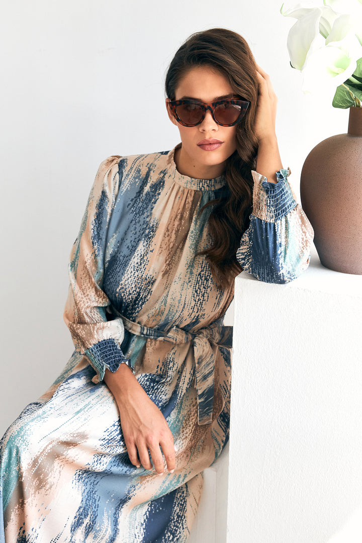 ZRF Women Olivia Patterned Dress - Indigo - Vannes