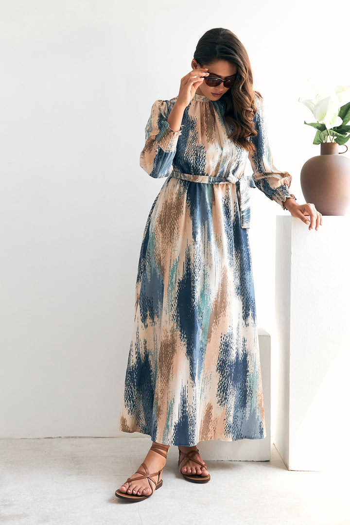 ZRF Women Olivia Patterned Dress - Indigo - Vannes