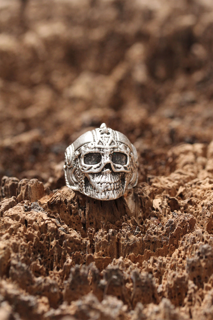 EBJ Adjustable Biker Ring with Dry Skull Figure - Tepotzotlán