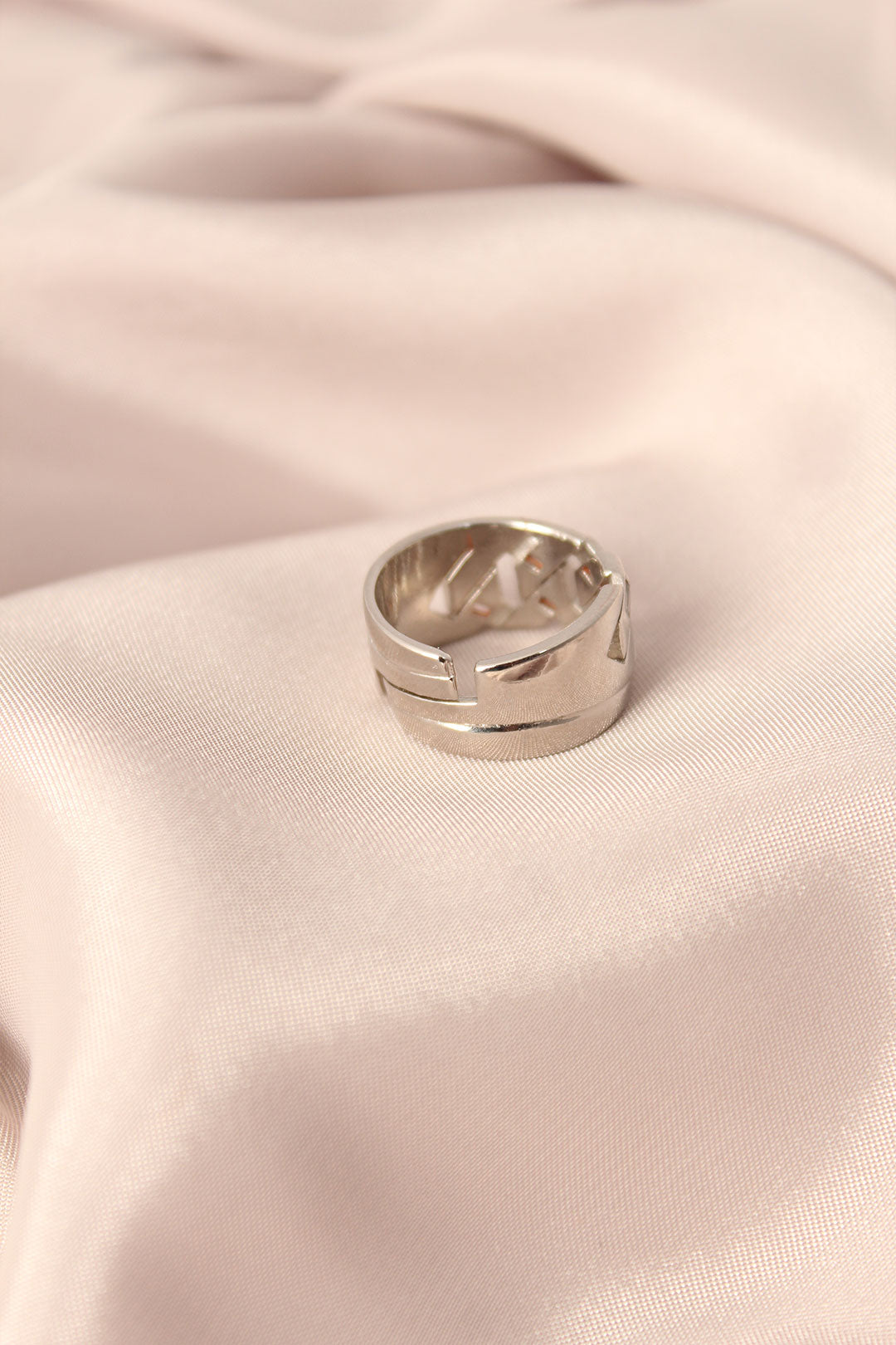EBJ Silver Color Metal Stone-Set Adjustable Women's Ring - Druzhkivka