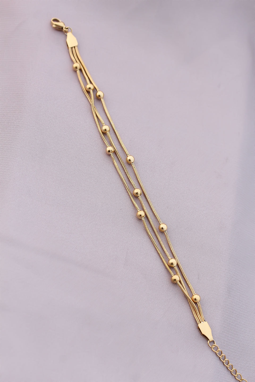 EBJ 316L Stainless Steel Gold Color Beaded Women's Bracelet with Chain - Jalacingo