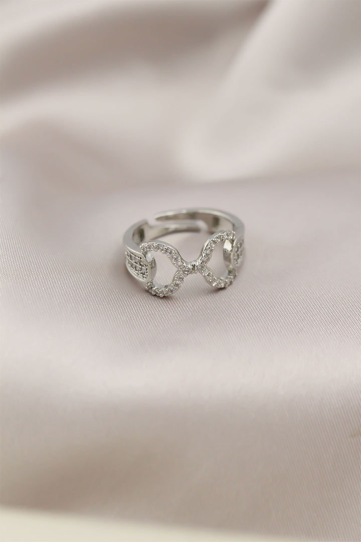 EBJ Silver Color Metal Ring with Zircon Stone for Women - Ferrol