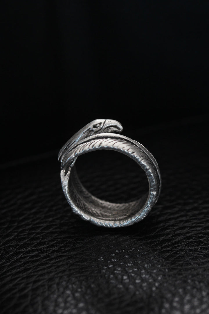EBJ Adjustable Eagle Head and Eagle Feather Model Men's Ring - Monclova