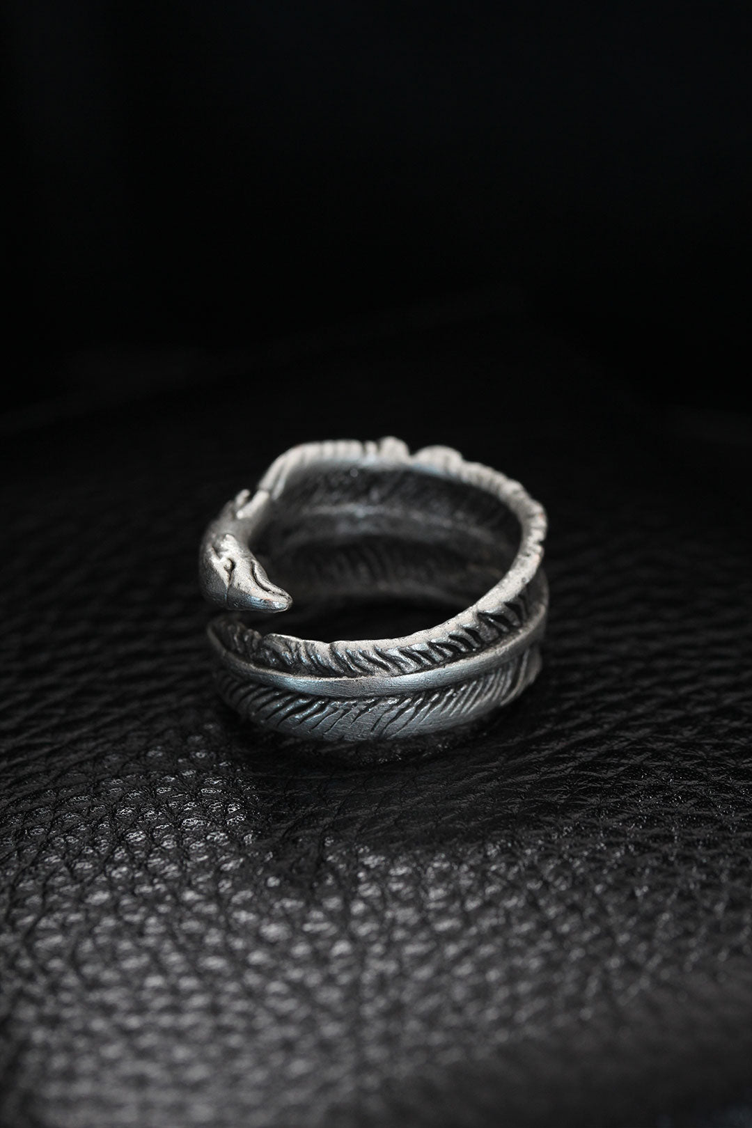 EBJ Adjustable Eagle Head and Eagle Feather Model Men's Ring - Monclova