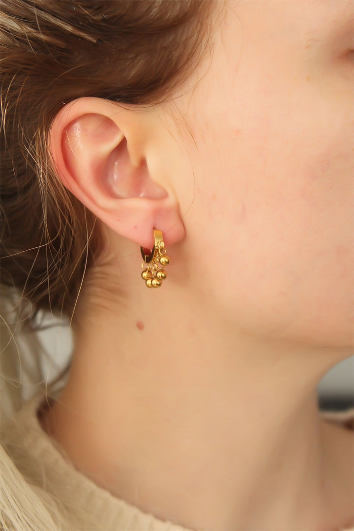 EBJ Steel Stud Detail Hoop Earring - Hengelo