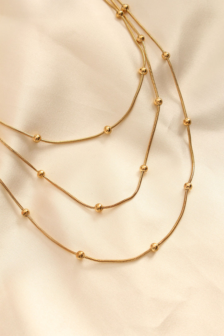 EBJ Steel Gold Color Bead Designed Multi Necklace - Covilhã