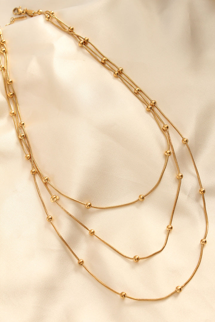 EBJ Steel Gold Color Bead Designed Multi Necklace - Covilhã