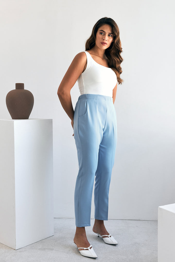 ZRF Women Elasticated Waist Pants - Baby Blue - Huesca