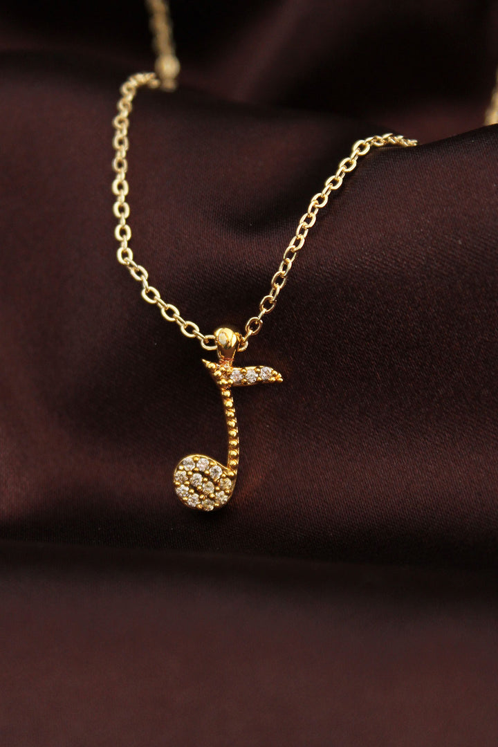 EBJ Gold Color Zircon Stone Note Necklace - North Richland Hills