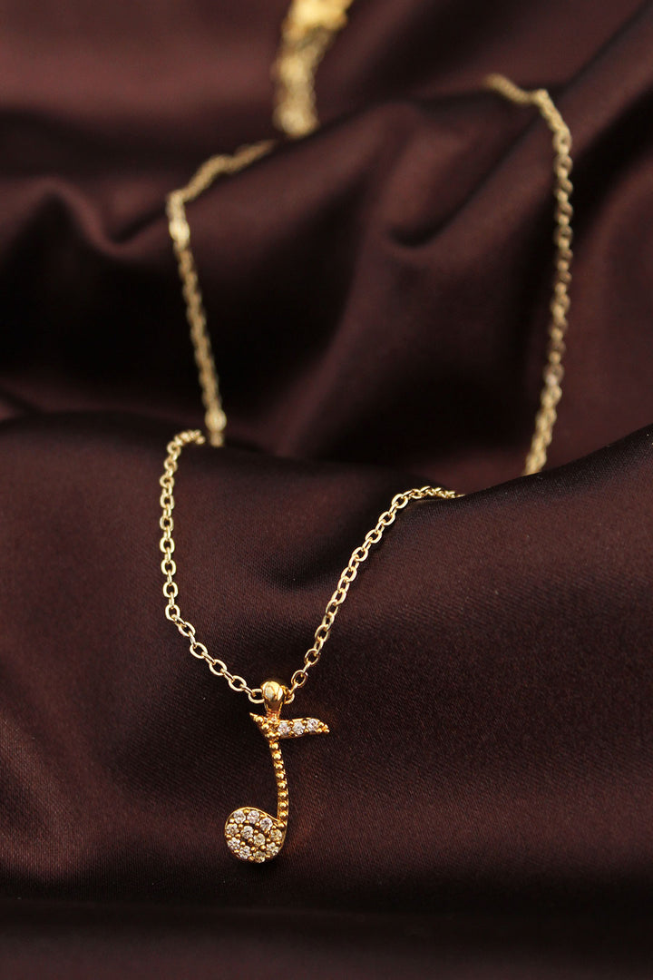 EBJ Gold Color Zircon Stone Note Necklace - North Richland Hills